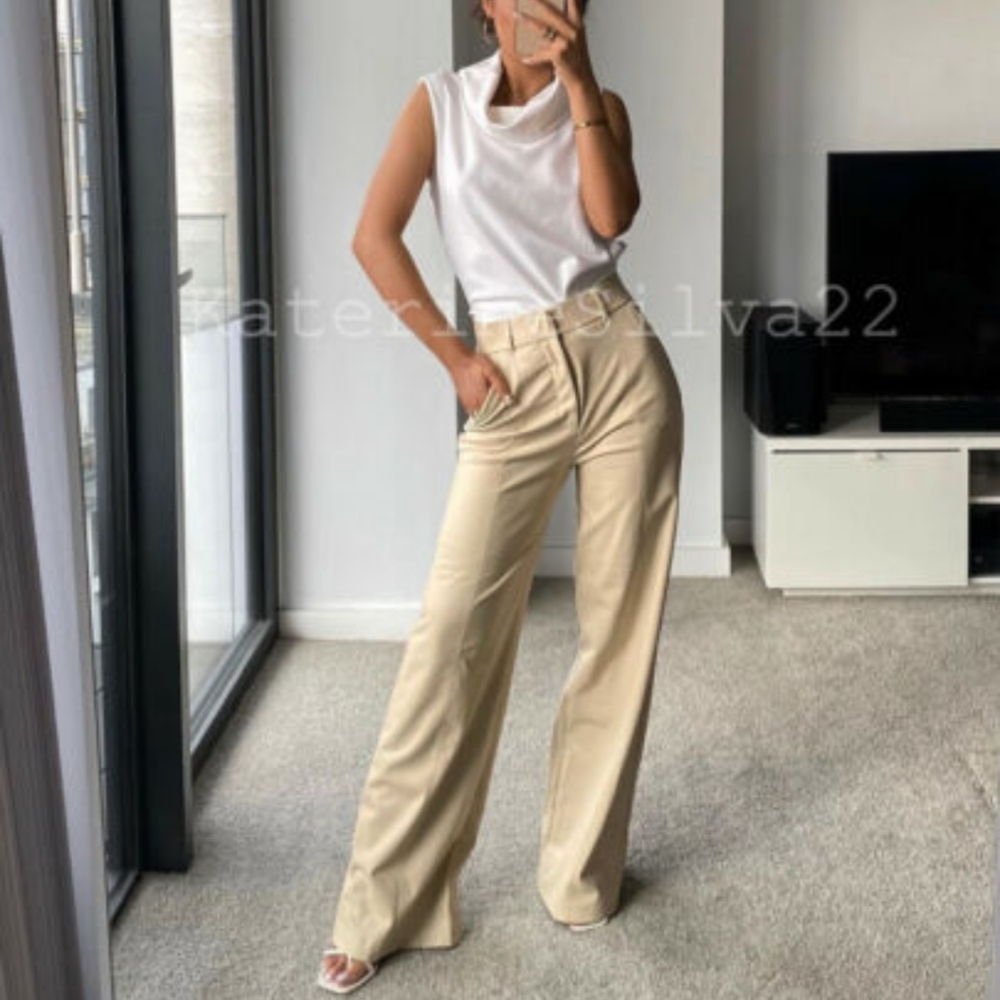 Zara Faux Leather Full Length Pants Bloggers Favorite. - Picture 8 of 12